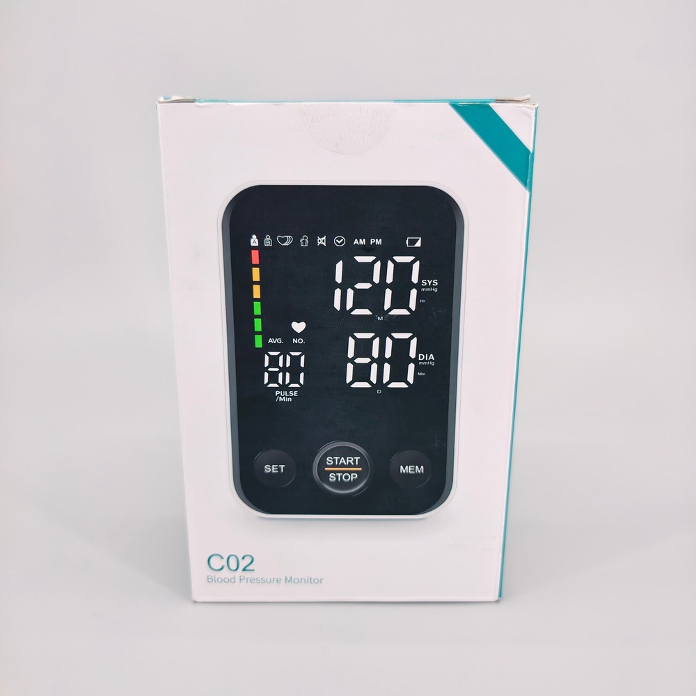 Jamr C02 Upper Arm Blood Pressure Monitor Digital LED Heart Rate Pulse Machine
